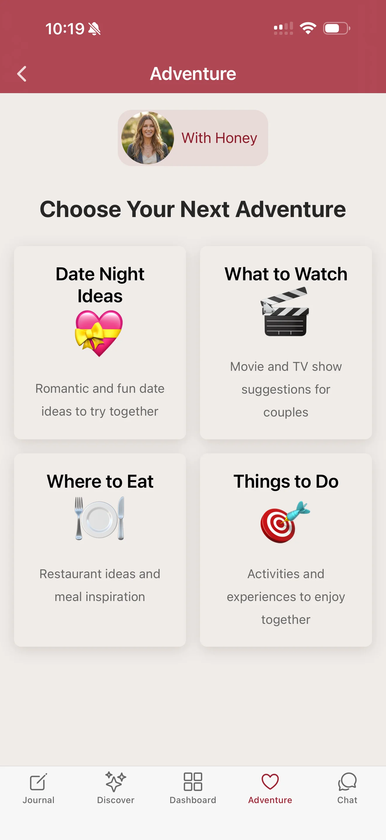 Adventure Planning screen