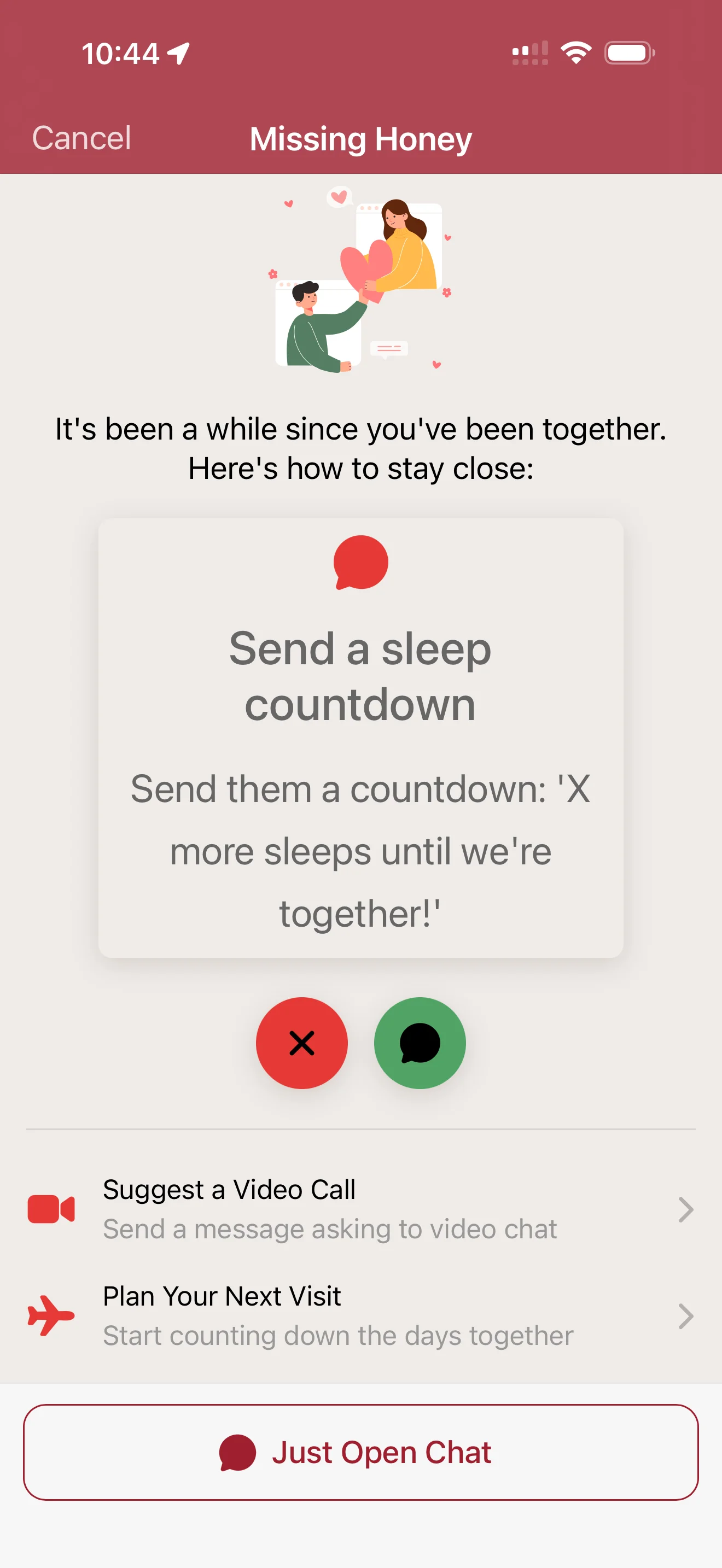 Long Distance Mode screen