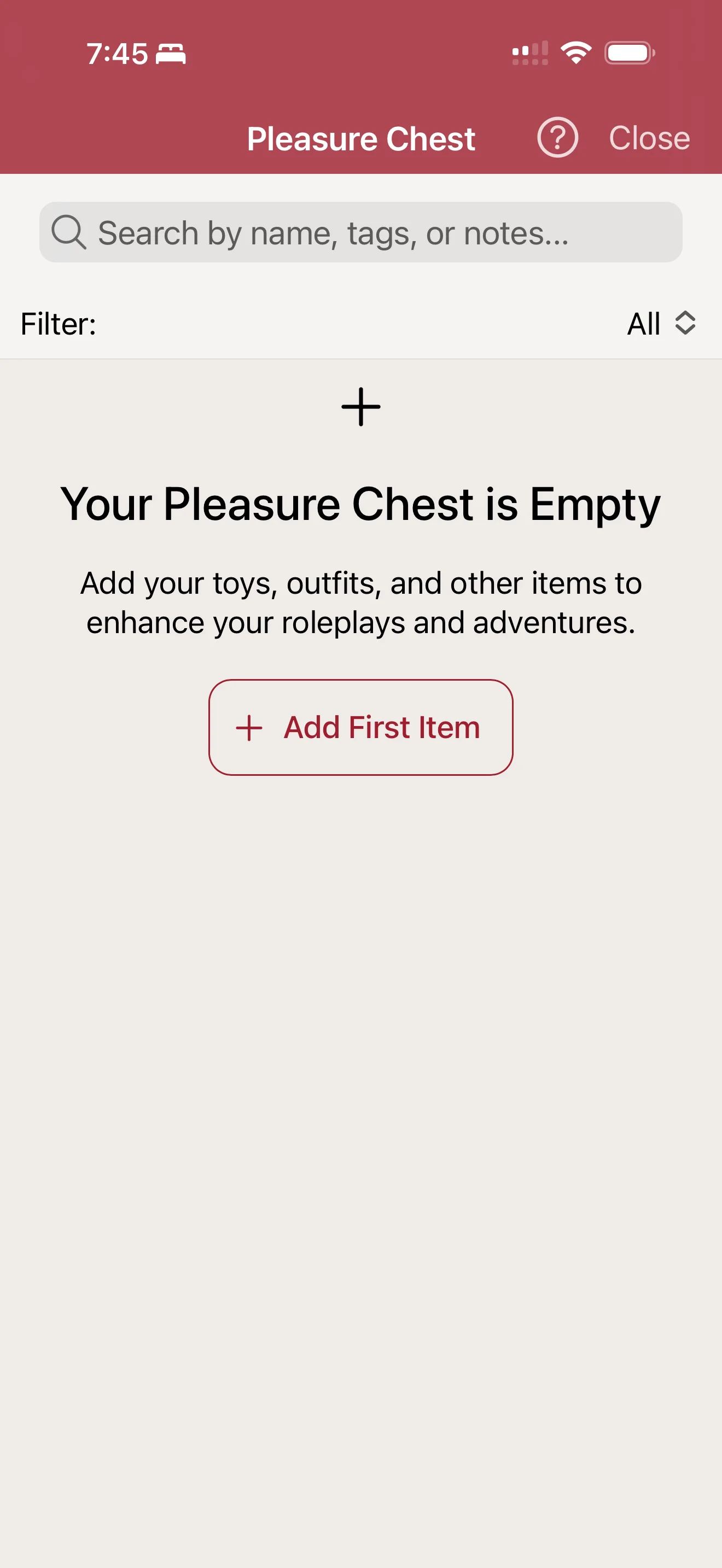 Pleasure Chest screen
